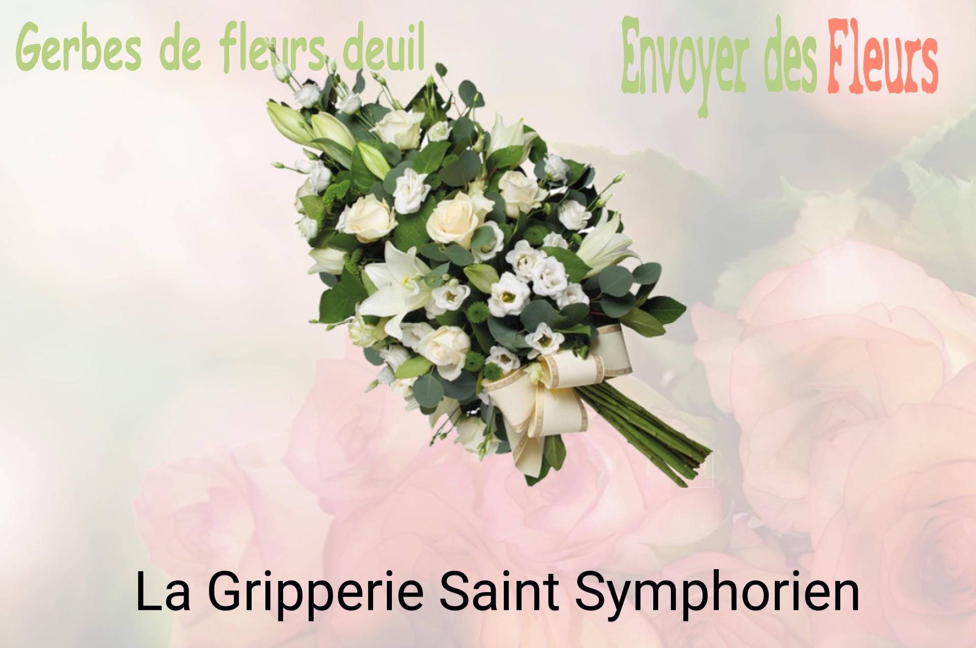 Gerbe de fleurs de deuil livrée à La Gripperie-Saint-Symphorien